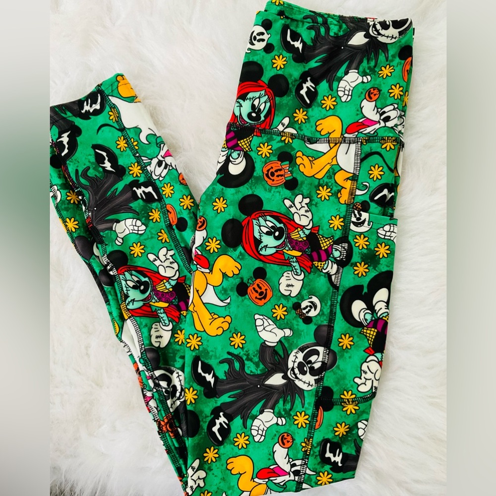 NBC Jack Skellington & Sally Halloween Leggings w/sport pocket